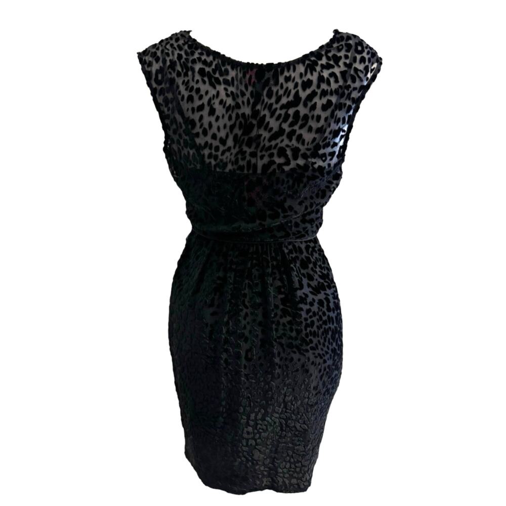 Frock! by Tracy Reese Black Velvet Leopard Print Dress Sz 6 NwT Whimsigoth LBD